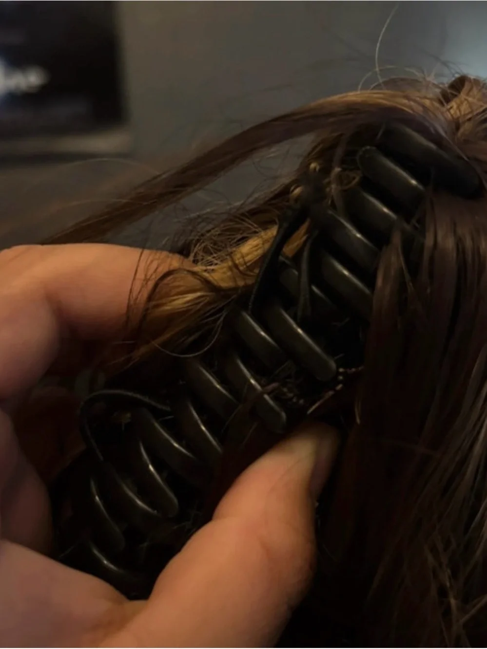Natural Look Clip-In Hair Extensions - Dark Brown with Blonde Highlights